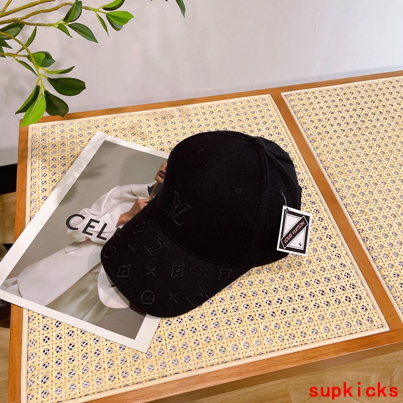 Close-up detail view of Louis Vuitton unisex cap