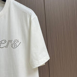 Full styled look of Louis Vuitton cotton t-shirt with logo-detail design