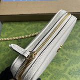 Back view of structured polished women's handbag – women's statement bag