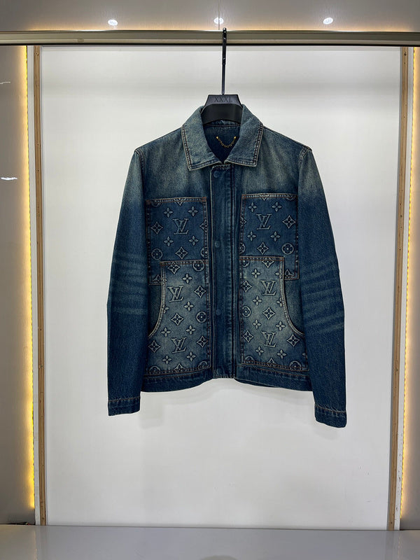 Front view of Louis Vuitton luxury clothing with runway-inspired design