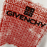Flat lay presentation of Givenchy luxury clothing with signature branding