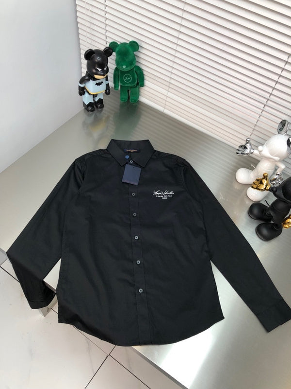 Front view of Louis Vuitton luxury clothing with monogram-inspired silhouette
