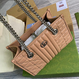 Top view of modern polished women's handbag – women's designer-style accessory