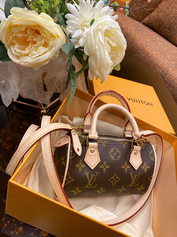 Top view of chic sleek women's handbag – women's statement bag