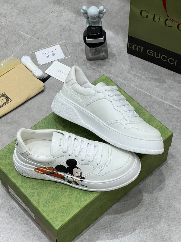 Side profile of Gucci all-black sneakers heritage-inspired look