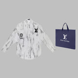 Back view of Louis Vuitton luxury clothing with logo-detail design