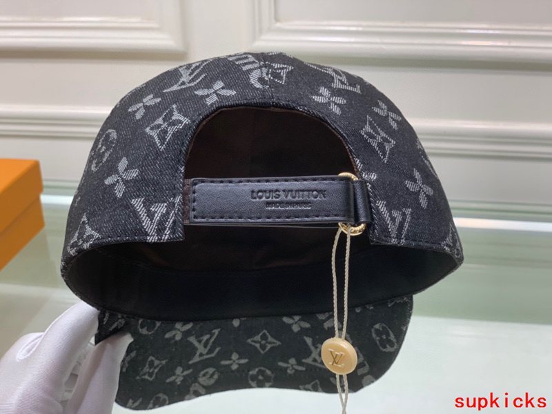 Close-up detail view of Louis Vuitton unisex cap