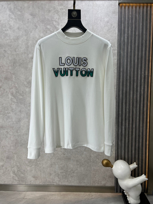 Back view of Louis Vuitton luxury clothing with monogram-inspired silhouette