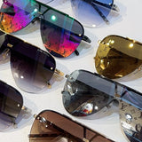 Close-up detail view of Louis Vuitton unisex sunglasses