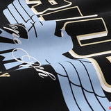 Back view of Rhude luxury clothing with signature branding