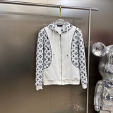 Front view of Louis Vuitton luxury clothing with label-forward styling