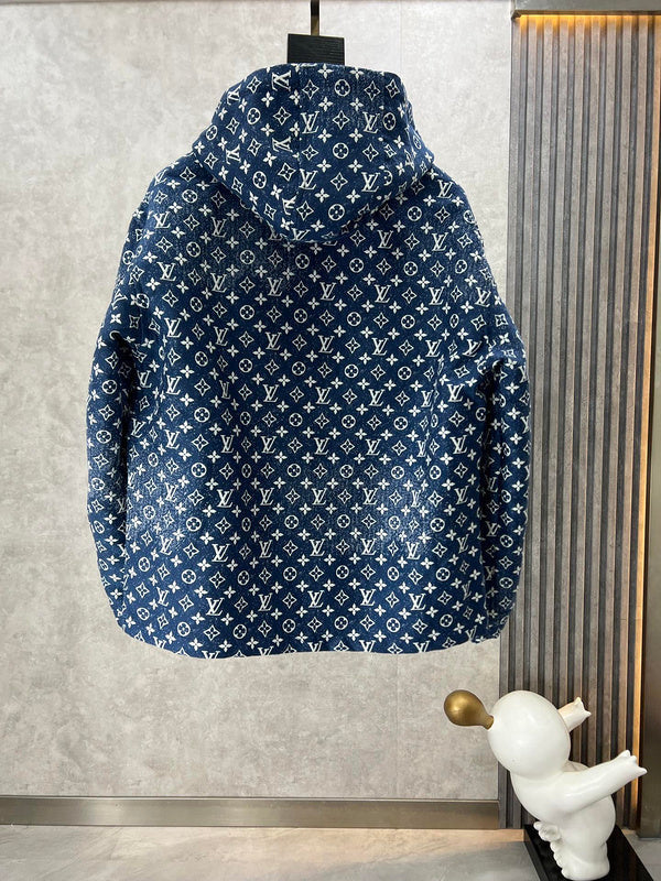 Side profile of Louis Vuitton luxury clothing with label-forward styling