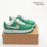 Side profile of Nike soft grey sneakers classic court silhouette