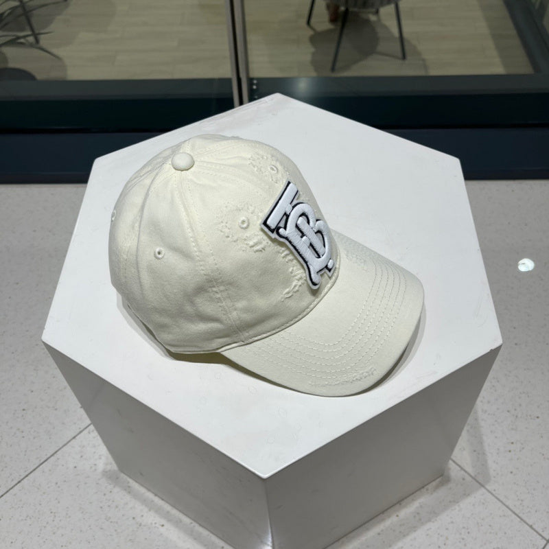 Angled view of Burberry unisex cap
