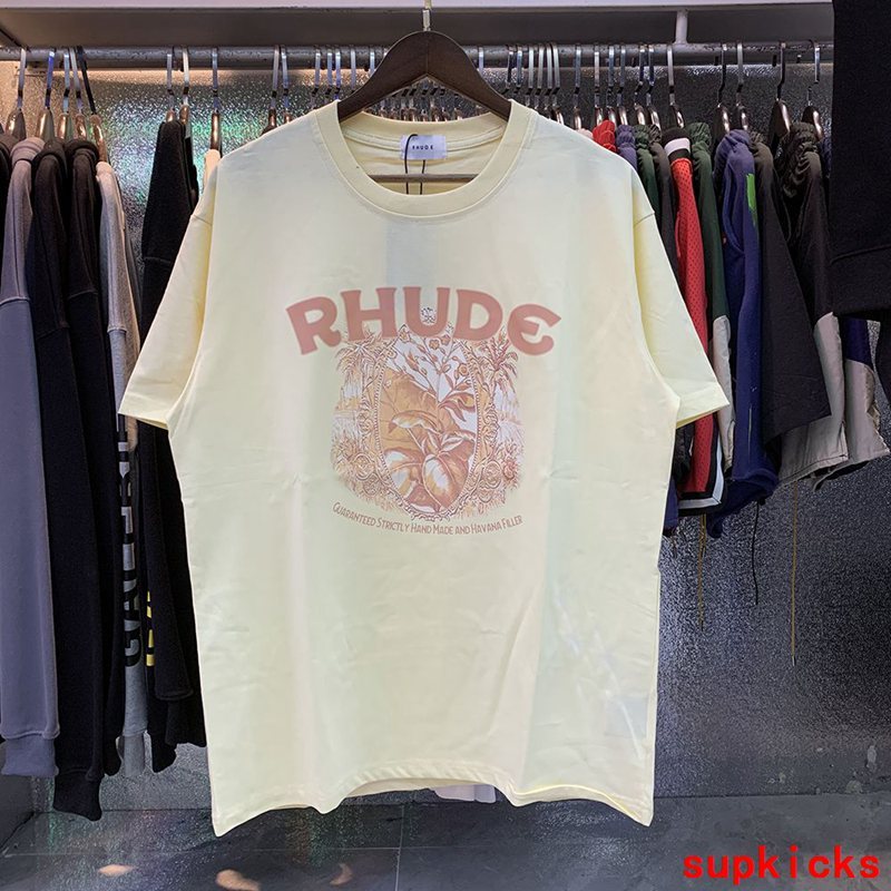 Close-up detail shot of Rhude luxury clothing with tailored silhouette