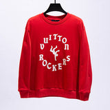 Front view of Louis Vuitton luxury clothing with logo-detail design