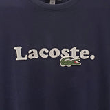 Back view of Lacoste luxury clothing with signature branding