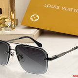 Close-up detail view of Louis Vuitton unisex sunglasses