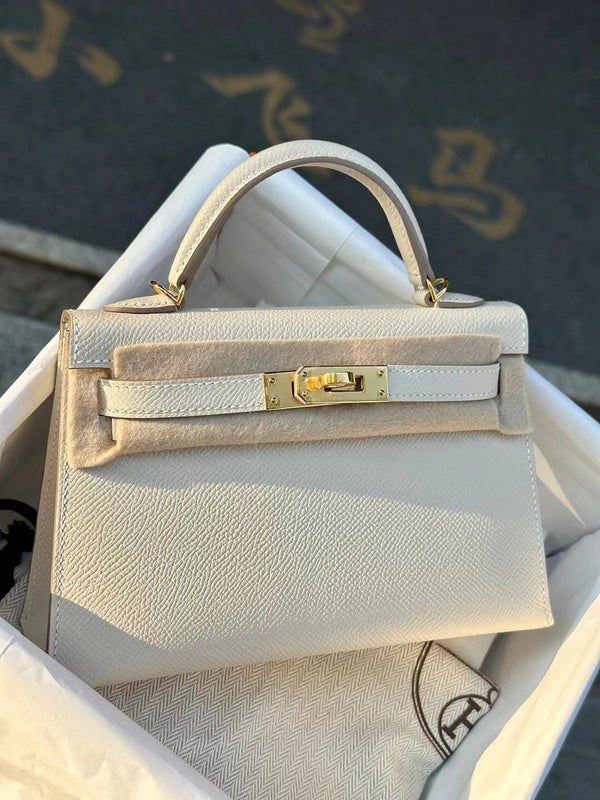 Side view of statement structured handbag