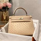 Side view of curated structured handbag