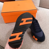 Hermes shoes Style 398 - front view, classic monogram styling (alternate angle)