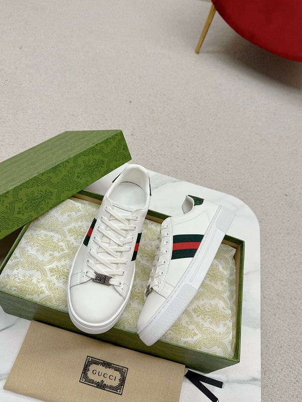 Gucci neutral cream luxury sneakers view 5 streetwear statement look