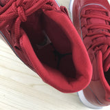 Side profile of Nike bold contrast sneakers signature lace-up style