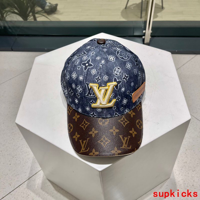 Close-up detail view of Louis Vuitton unisex cap