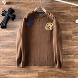 Front view of Louis Vuitton luxury clothing with logo-detail design
