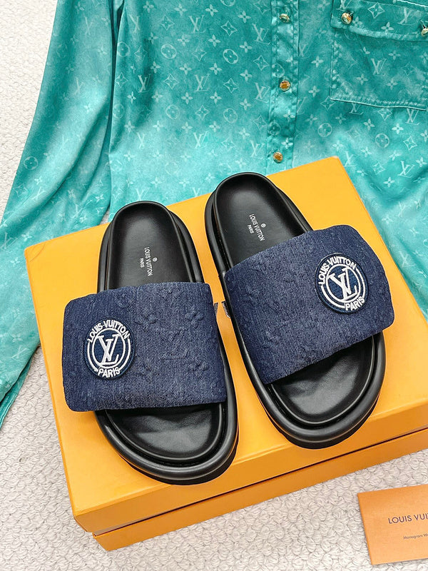 Louis Vuitton Beige Slip-On Sneakers - Side Profile View