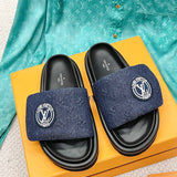 Louis Vuitton Beige Slip-On Sneakers - Side Profile View