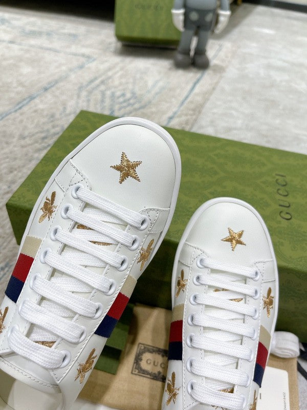 Gucci sneakers detailed view showing premium designer craftsmanship