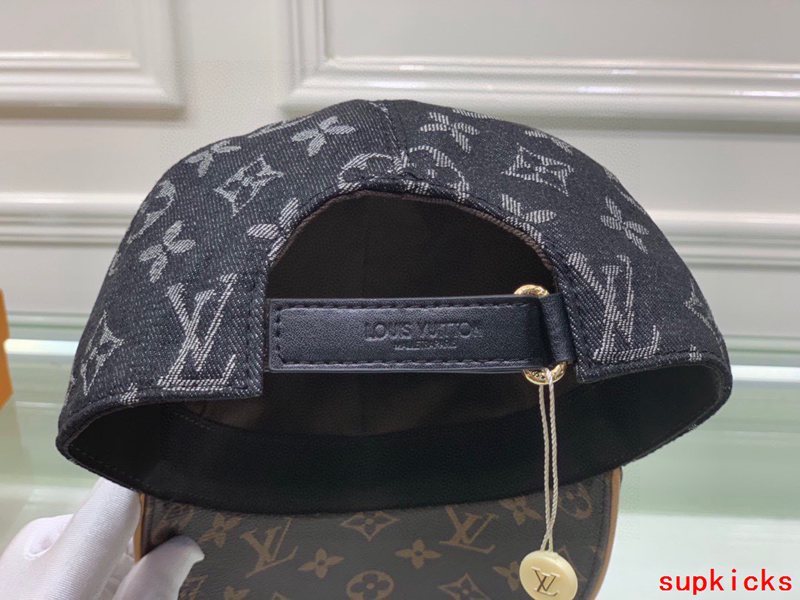 Close-up detail view of Louis Vuitton unisex cap
