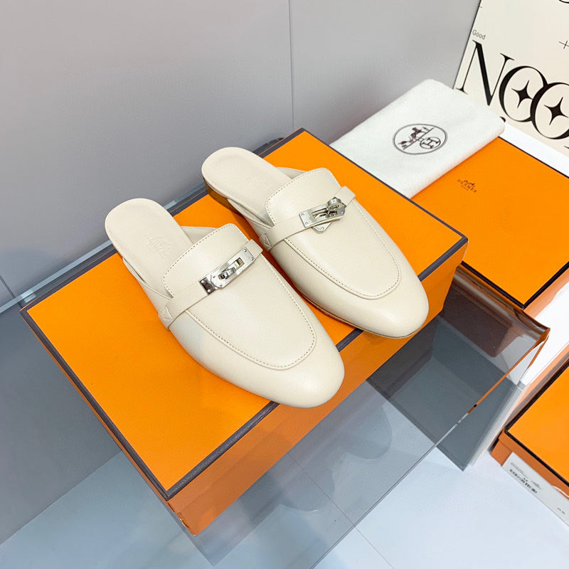 Hermes sandals Style 176 - front view, bold signature style