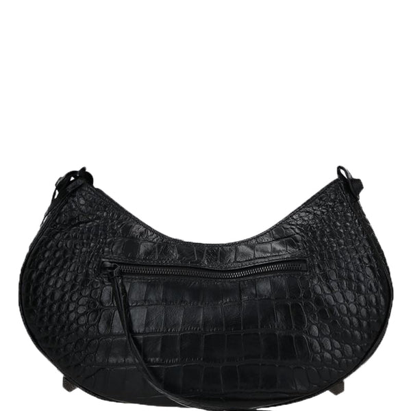 Balenciaga Le Cagole S in Croc Embossed Leather | Studded Leather Shoulder Bag