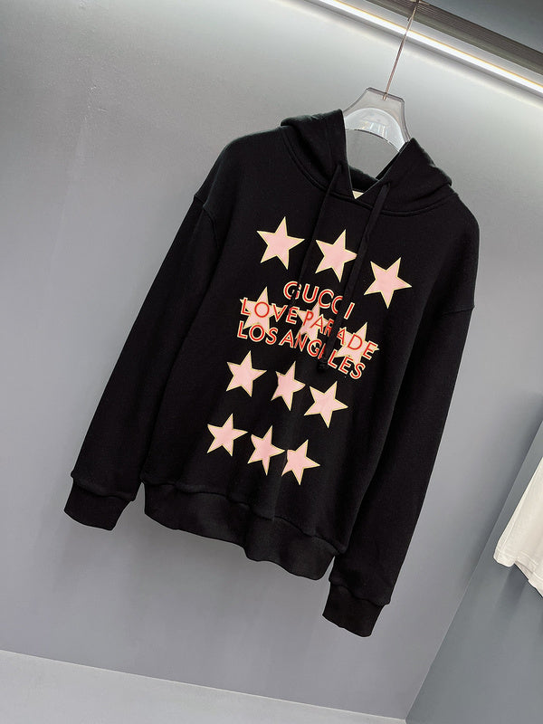 Back view of Gucci luxury clothing with logo-detail design