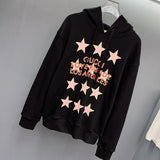 Back view of Gucci luxury clothing with logo-detail design
