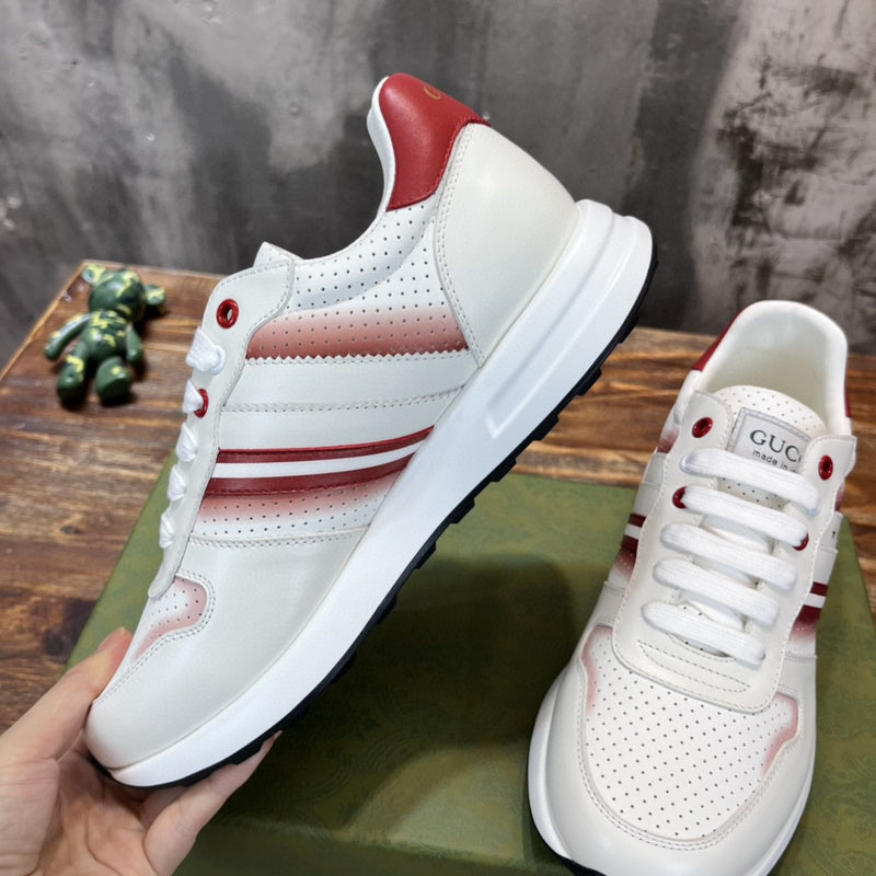 Gucci soft grey luxury sneakers view 6 padded collar comfort
