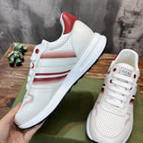 Gucci soft grey luxury sneakers view 6 padded collar comfort