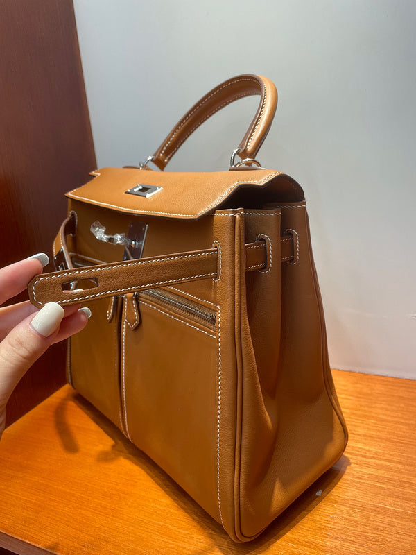 Close-up detail of sophisticated bag design