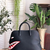Close-up detail of sleek bag design