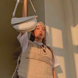 Back view of structured premium women's handbag – women's luxury handbag