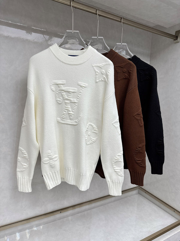 Close-up detail shot of Louis Vuitton luxury clothing with relaxed-fit cut