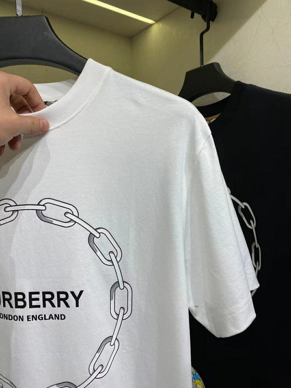 Close-up of Burberry t-shirt craftsmanship