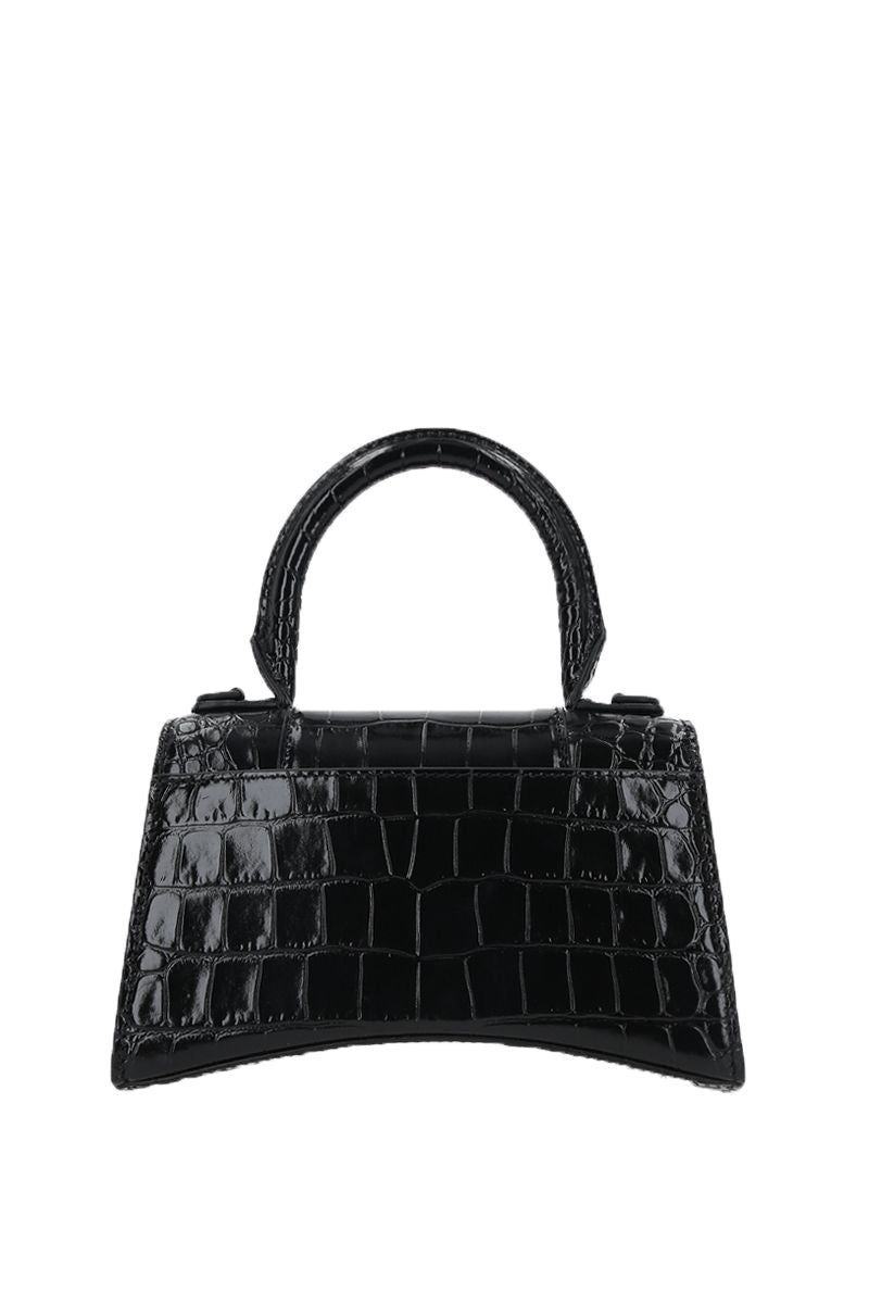 Balenciaga Hourglass XS in Croc Embossed Leather | Designer Top Handle Bag