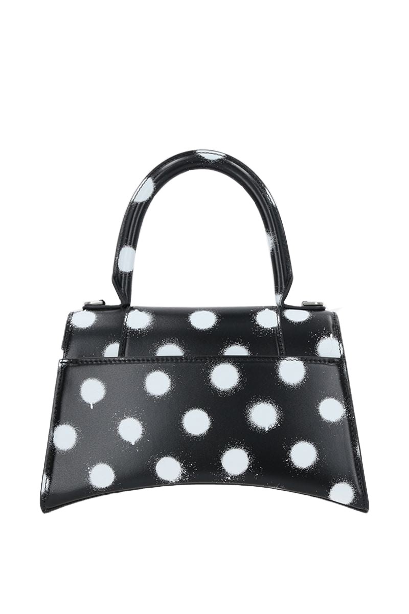 Balenciaga Hourglass Small Bag in Sprayed Polka Dots Print | Designer Top Handle Bag