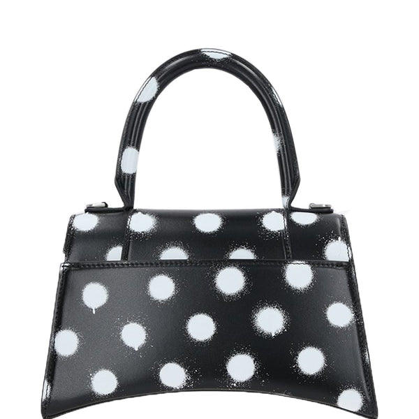 Balenciaga Hourglass Small Bag in Sprayed Polka Dots Print | Designer Top Handle Bag