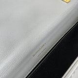 Contemporary Vegan Leather Handbag - Polished Finish | Women's Luxury Handbag #1084 - texture close-up (image 9) of designer-inspired handbag