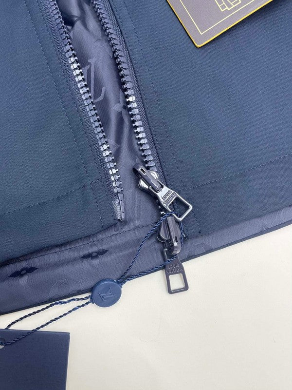 Front view of Louis Vuitton luxury clothing with tailored silhouette