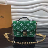 Side profile of statement polished women's handbag – women's premium purse